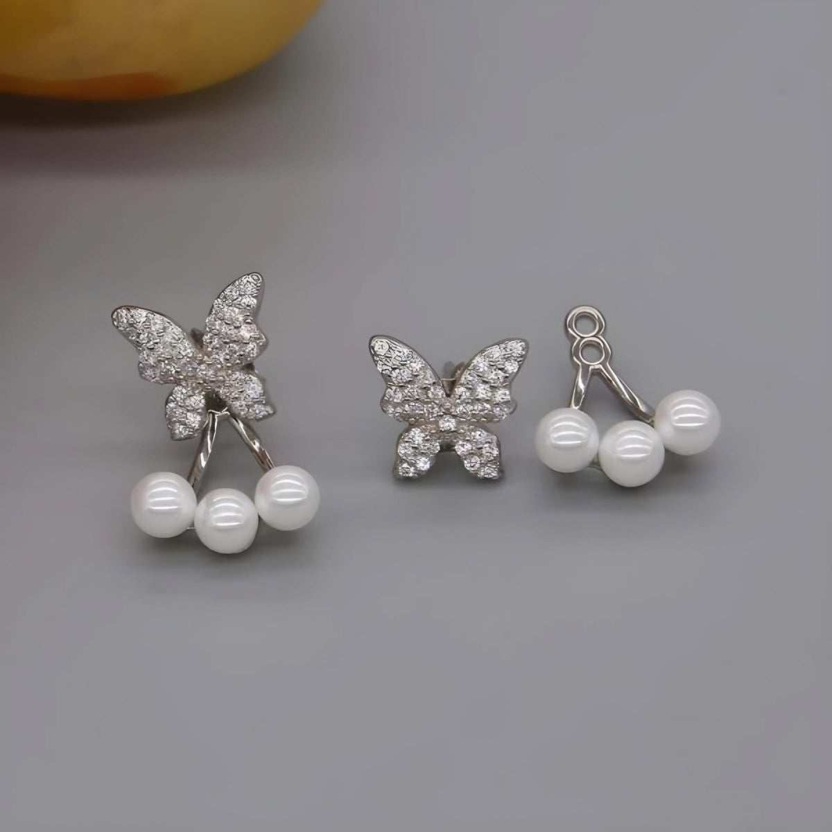 Butterfly Pearl Korean Earrings For Girls