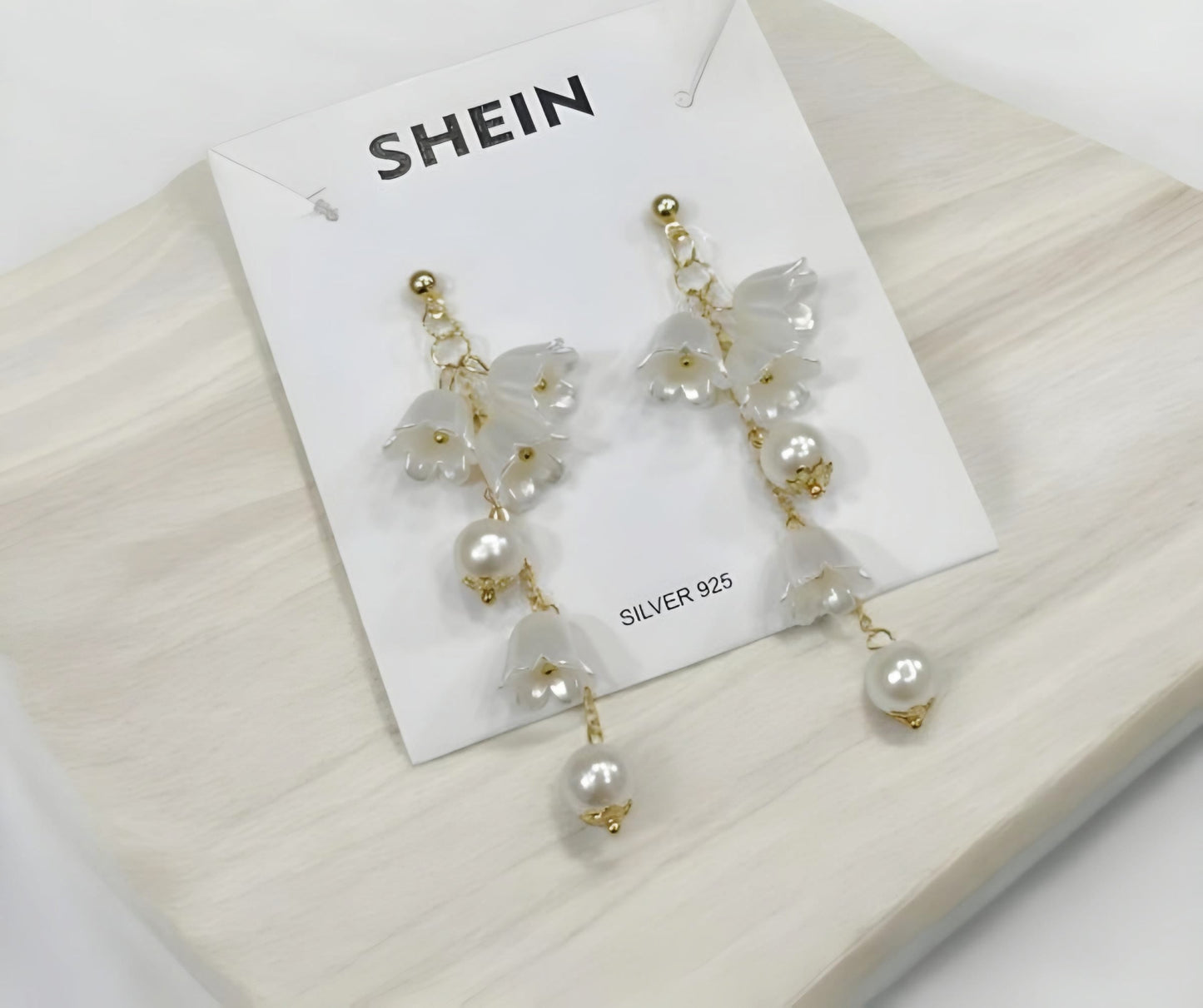 Elegant Pearl And Flower Drop Earrings
