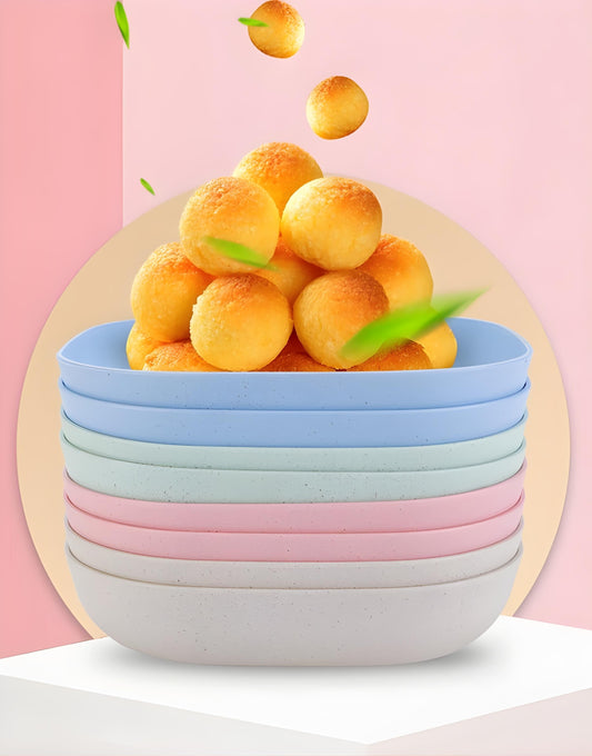 10 Pcs Plates Set With Holder (Random Color)