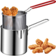 2 in 1 Stainless Steel Deep Fryer Pot with Oil Strainer – 1200ML