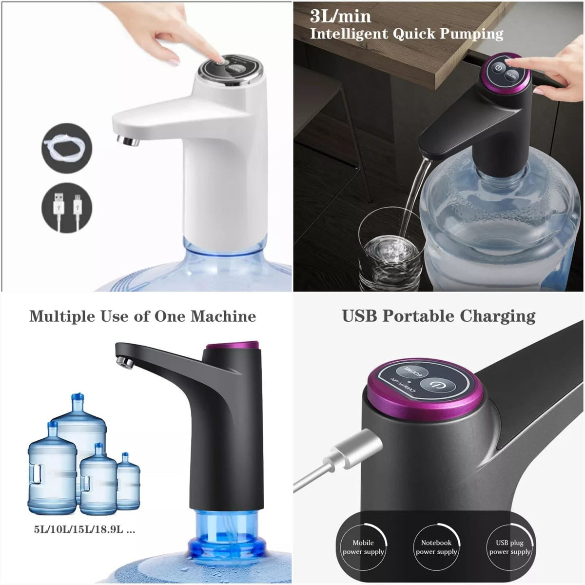 Rechargeable Automatic Dispenser For Bottled Water
