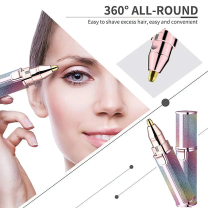 2-in-1 Rechargeable Hair Remover & Eyebrow Trimmer with LED