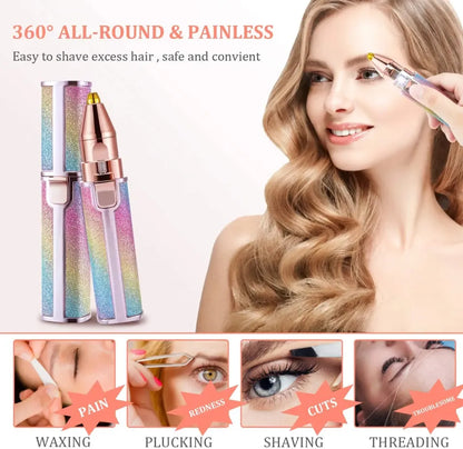 2-in-1 Rechargeable Hair Remover & Eyebrow Trimmer with LED