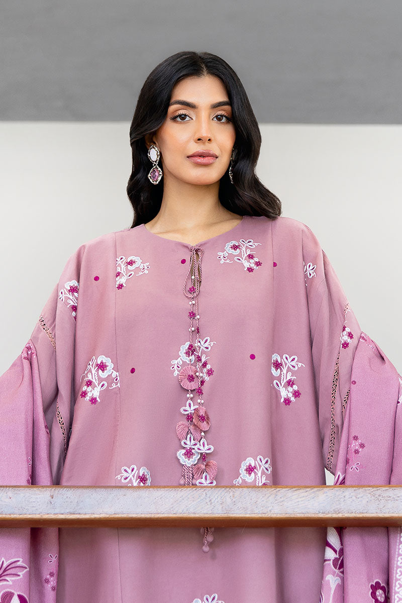 ANTIQUE BLUSH-3PC SATIN EMBROIDERED SUIT