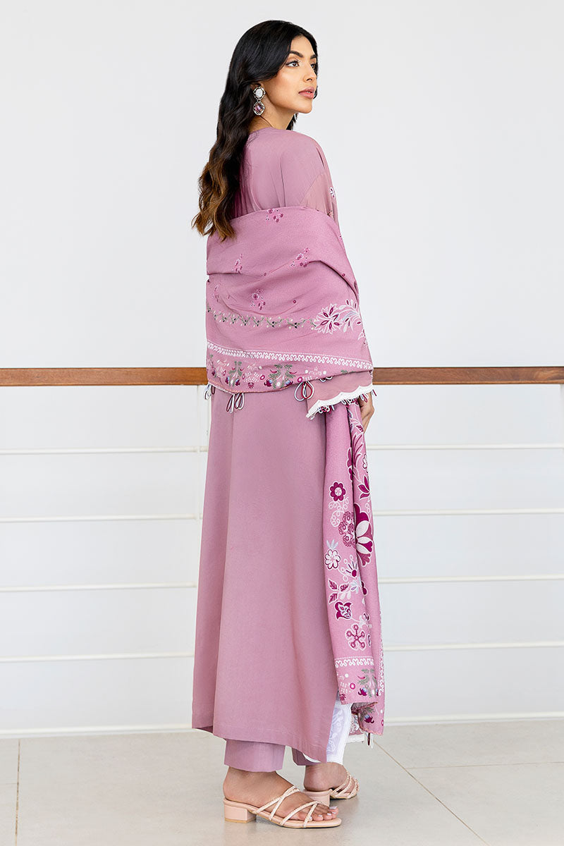 ANTIQUE BLUSH-3PC SATIN EMBROIDERED SUIT