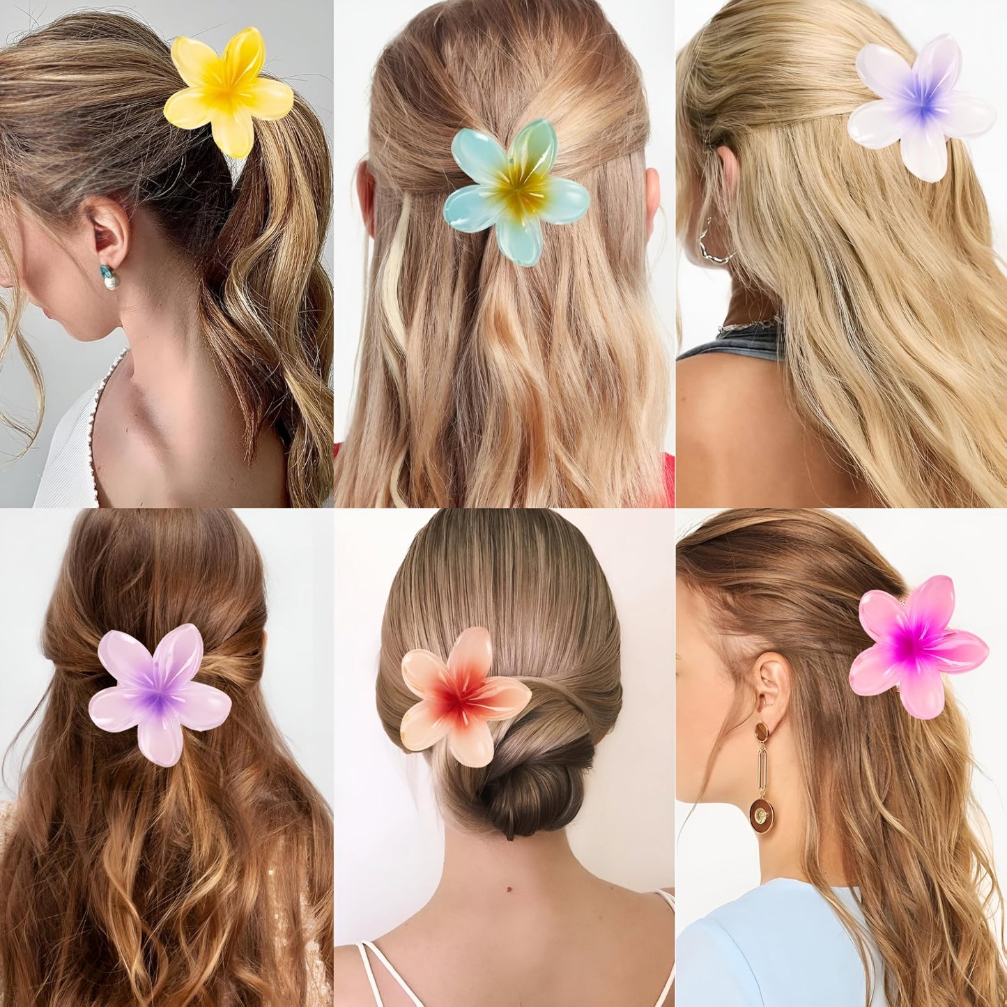 2 Pcs – Flower Hair Clip Colorful Hair Band For Girls & Women