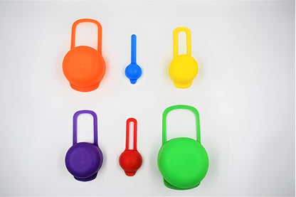 Multi Color Measuring Cup And Spoon Set – 6pcs (Random Color)