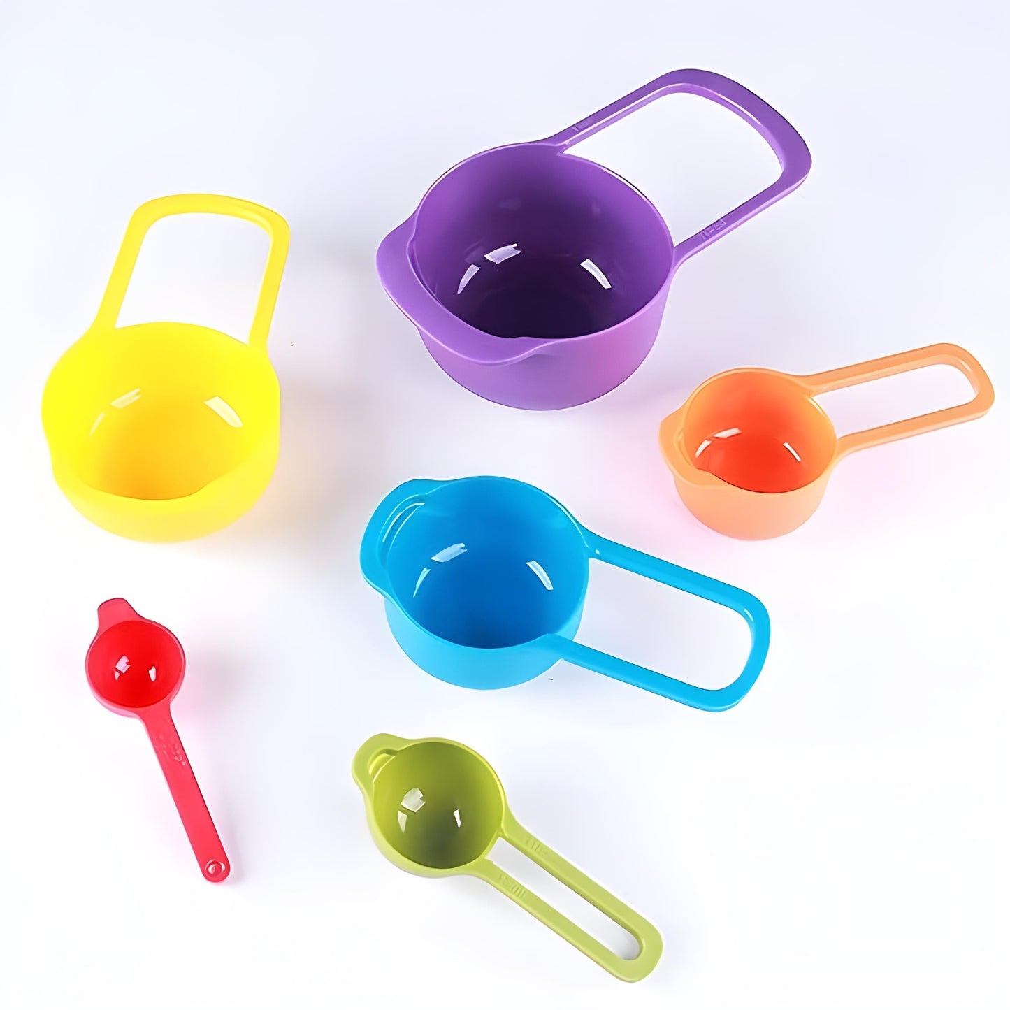 Multi Color Measuring Cup And Spoon Set – 6pcs (Random Color)