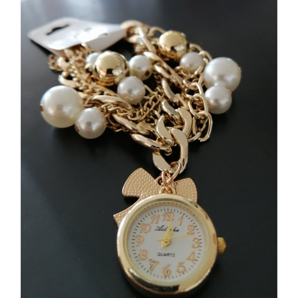 Luxury Pearls Bracelet Wrist Watch