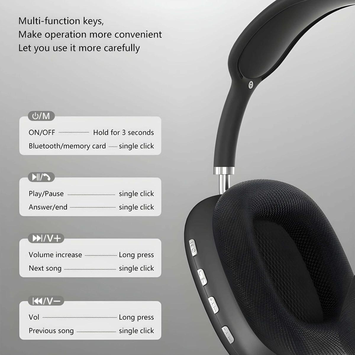 P9 Pro Max Wireless Bluetooth Headphones With Mic and Gaming Stereo Headset (Allowed To Open)