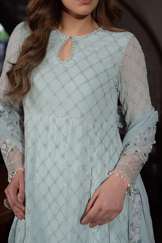 AQUA ICE-4PC CHIFFON EMBROIDERED SUIT
