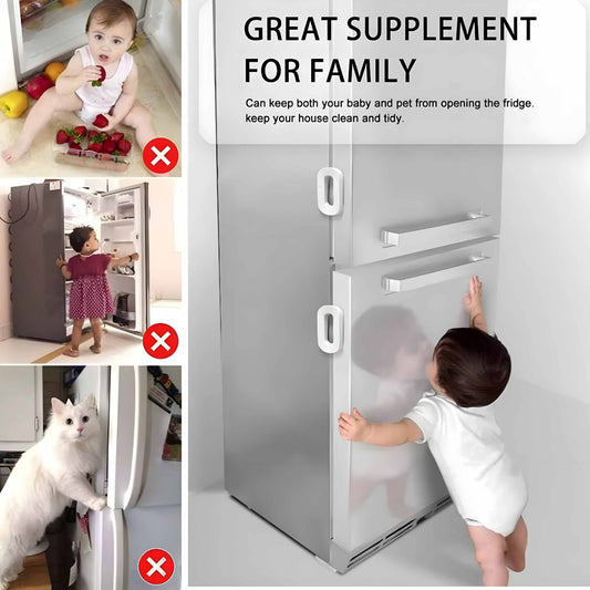 Child Safety Refrigerator Lock – Double Button, Adhesive