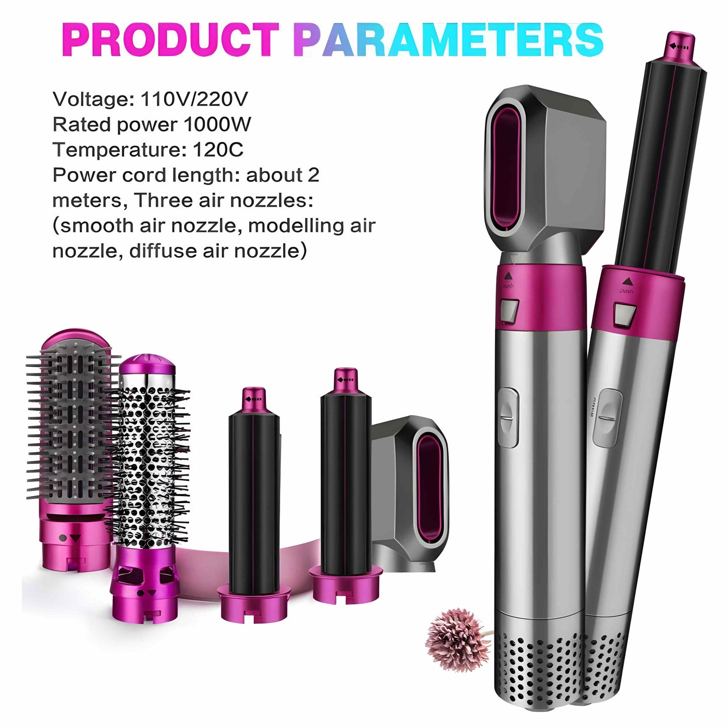 5 in 1 Electric Hot Air Brush Straightener and Dryer