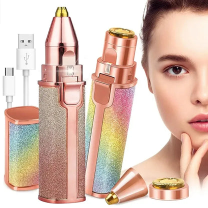 2-in-1 Rechargeable Hair Remover & Eyebrow Trimmer with LED