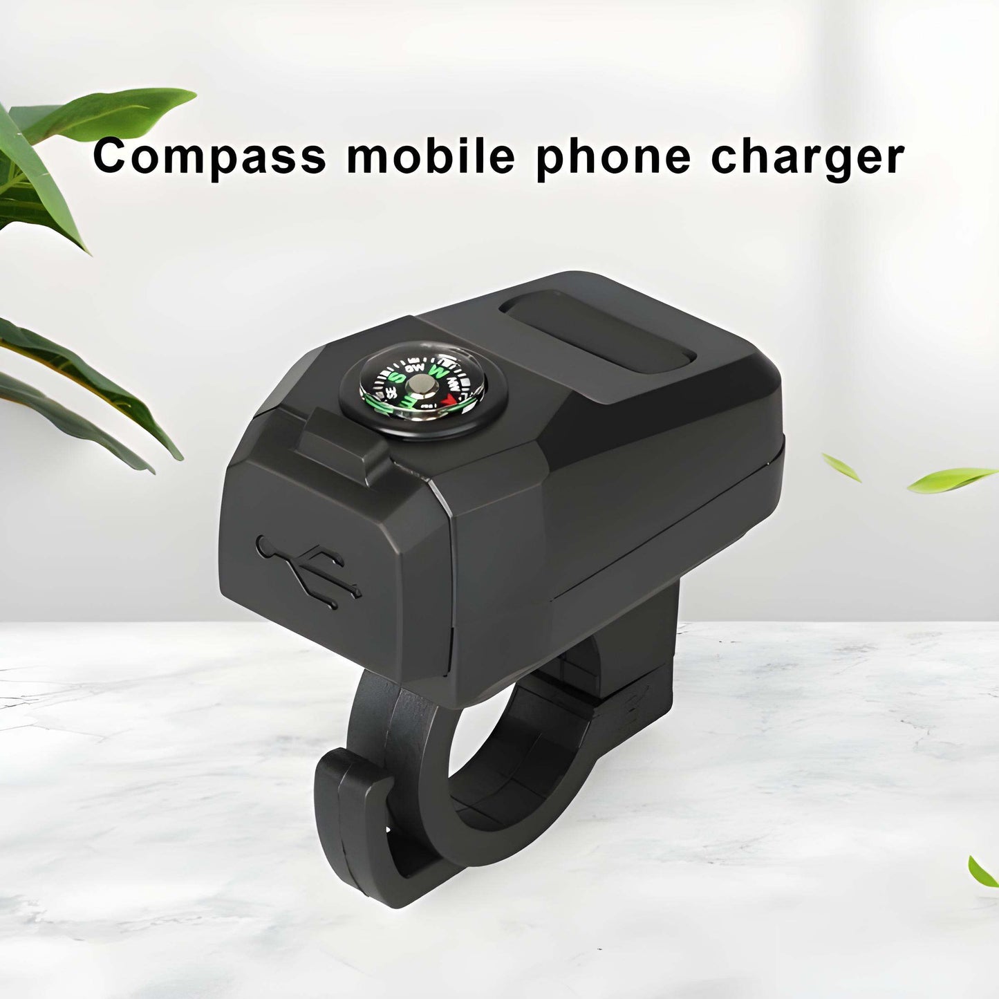 Motorcycle Usb Charger With Compass – Fast Charging, Waterproof, 36-105v – Universal For Motorcycles & E-bikes