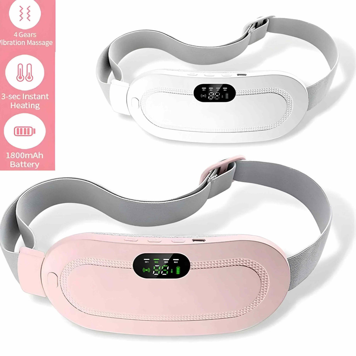 Portable Menstrual Heating Pad with 3 Heat Levels | 4 Vibration Massage Modes